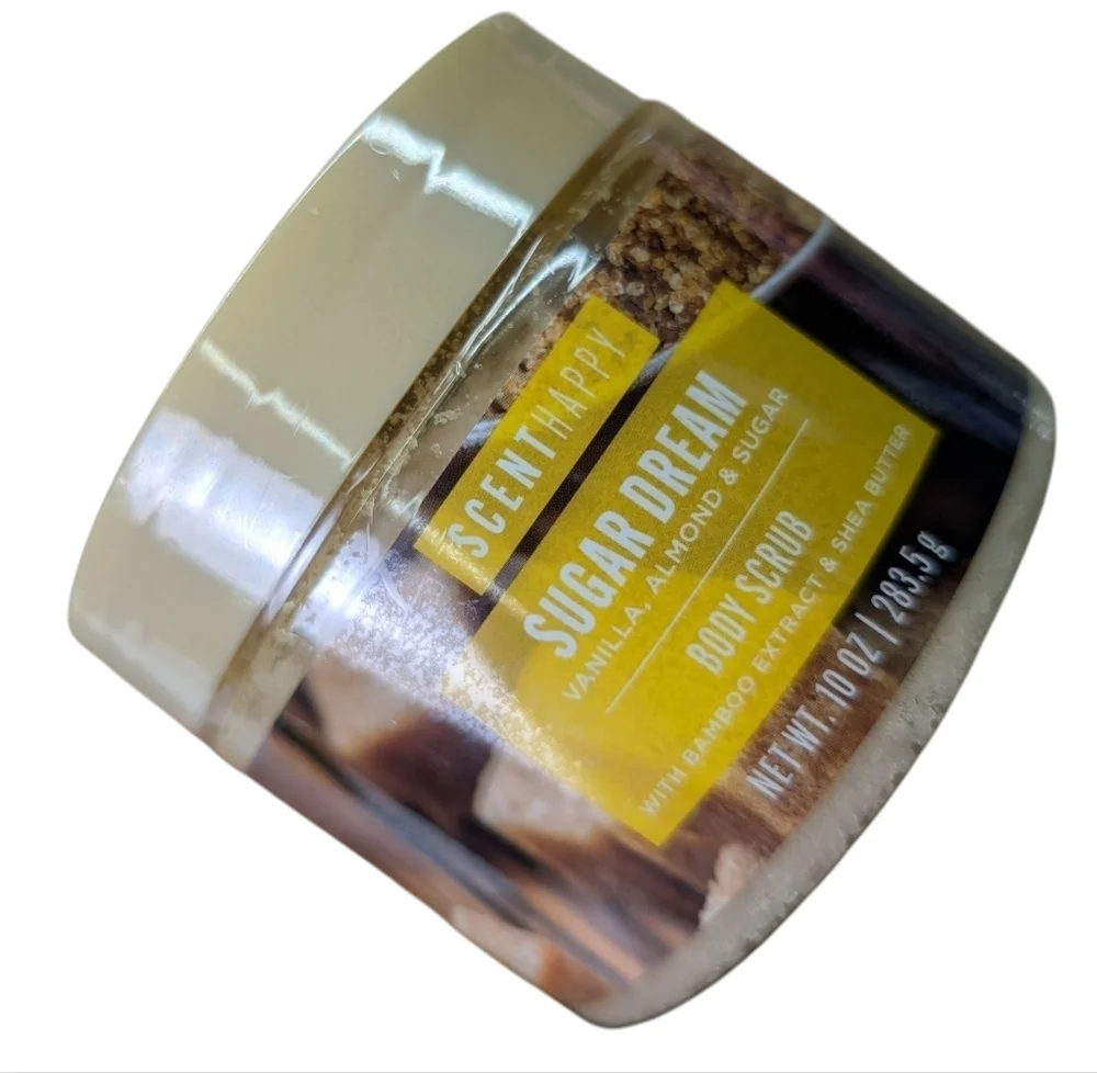 Scent Happy Vanilla Almond Sugar Dream Body Scrub Cream Bamboo Shea Butter 10 OZ